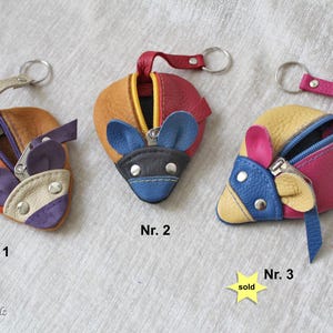 Leder Maus, Leder-Schlüsseletui, Schlüsseltasche, Geldbörse, Münzbörse, Münztäschchen