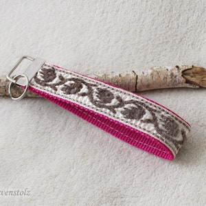 Keychain, lanyard, retro trim from the 1970s, nylon webbing