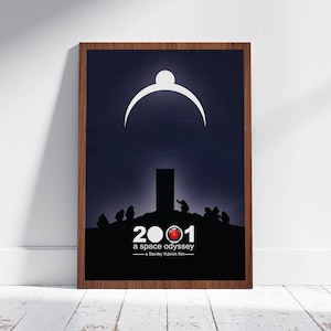 2001: A Space Odyssey Alternative Minimalist Poster Stanley Kubrick Sci Fi Movie Print Cult Classic Collectibles Illustration Decor Wall Art