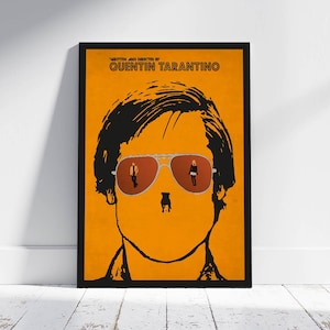 Once Upon a Time in Hollywood Minimalist Poster Quentin Tarantino Alternative Vintage Retro Movie Print Brad Pitt Leonardo DiCaprio WallArt