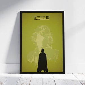 Star Wars Minimalist Poster Episode III 3 Revenge of the Sith George Lucas Jedi Skywalker Darth Wader Obi-Wan Kenobi WallArt Illustration