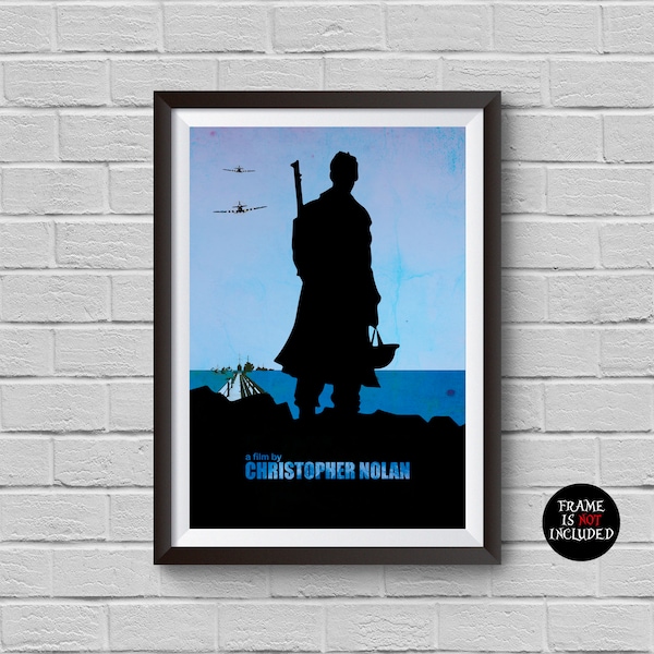 Dunkirk Movie Print Minimalist Poster Christopher Nolan Film  Tom Hardy Pilot World War 2 Illustration Wall Art Home Decor Wall Hanging Gift