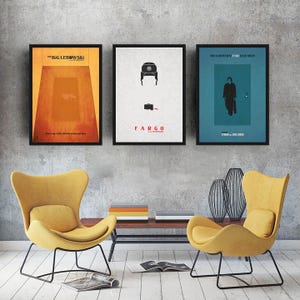Joel Coen Ethan Coen Brothers Minimalist Poster Set 3 No Country for Old Men Fargo The Big Lebowski Cult Collectibles WallArt Illustration