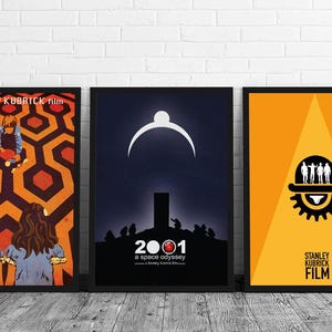 Stanley Kubrick Minimalist Poster Set of 3 Films The Shining A Clockwork Orange 2001: A Space Odyssey Print Collectibles Cult Movies WallArt
