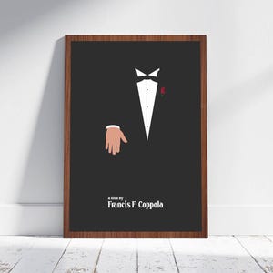 Ojciec Chrzestny Minimalistyczny plakat Francis Ford Coppola Trilogy Alternatywny film Marlon Brando Al Pacino Kult Klasyczne ilustracje Kolekcjonerskie