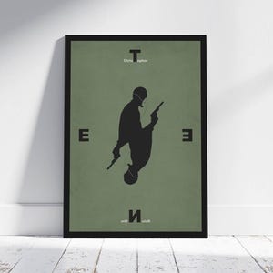 Tenet Minimalist Poster Christopher Nolan Alternative Movie Print John David Washington Robert Pattinson WallArt CoolGift Decor Collectibles