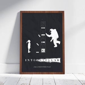 Interstellar Minimalist Poster A Christopher Nolan Alternative Movie Print Matthew McConaughey Space Universe Planets Film Illustration