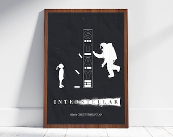 Interstellar Minimalist Poster A Christopher Nolan Alternative Movie Print Matthew McConaughey Space Universe Planets Film Illustration