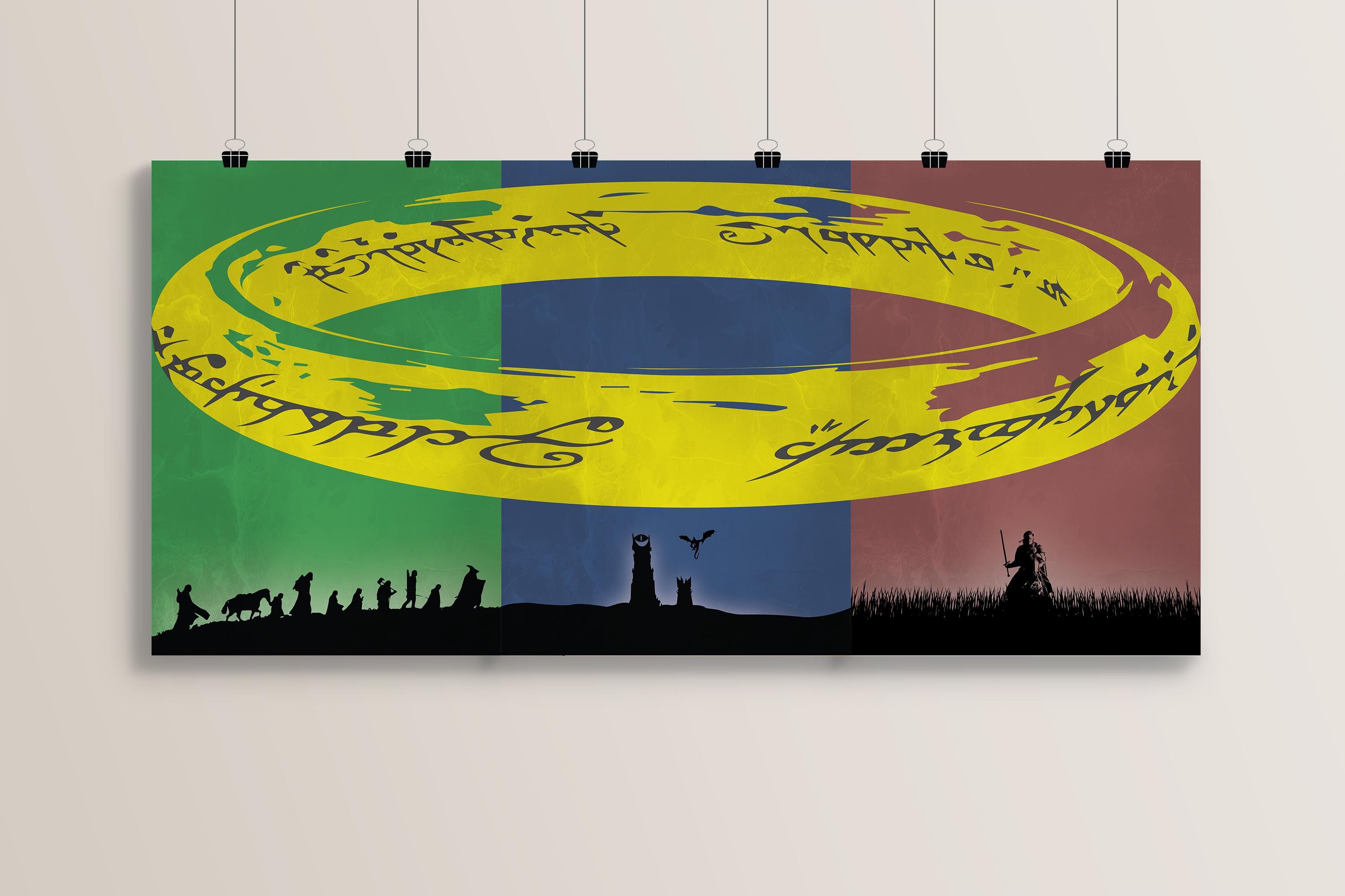 The Lord of the Rings Trilogy Poster Set 3 Minimalist Movie Print ...