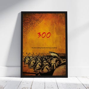 300 Spartans Minimalist Poster A Zack Snyder Alternative Movie Print inspired Illustration Home Decor Artwork Wall Art Hanging Gift Idea
