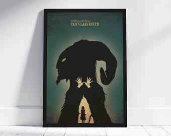 Pan&#39;s Labyrinth Minimalist Poster Guillermo del Toro Alternative Movie Print El laberinto del fauno Illustration Wall Artwork Hanging Gift