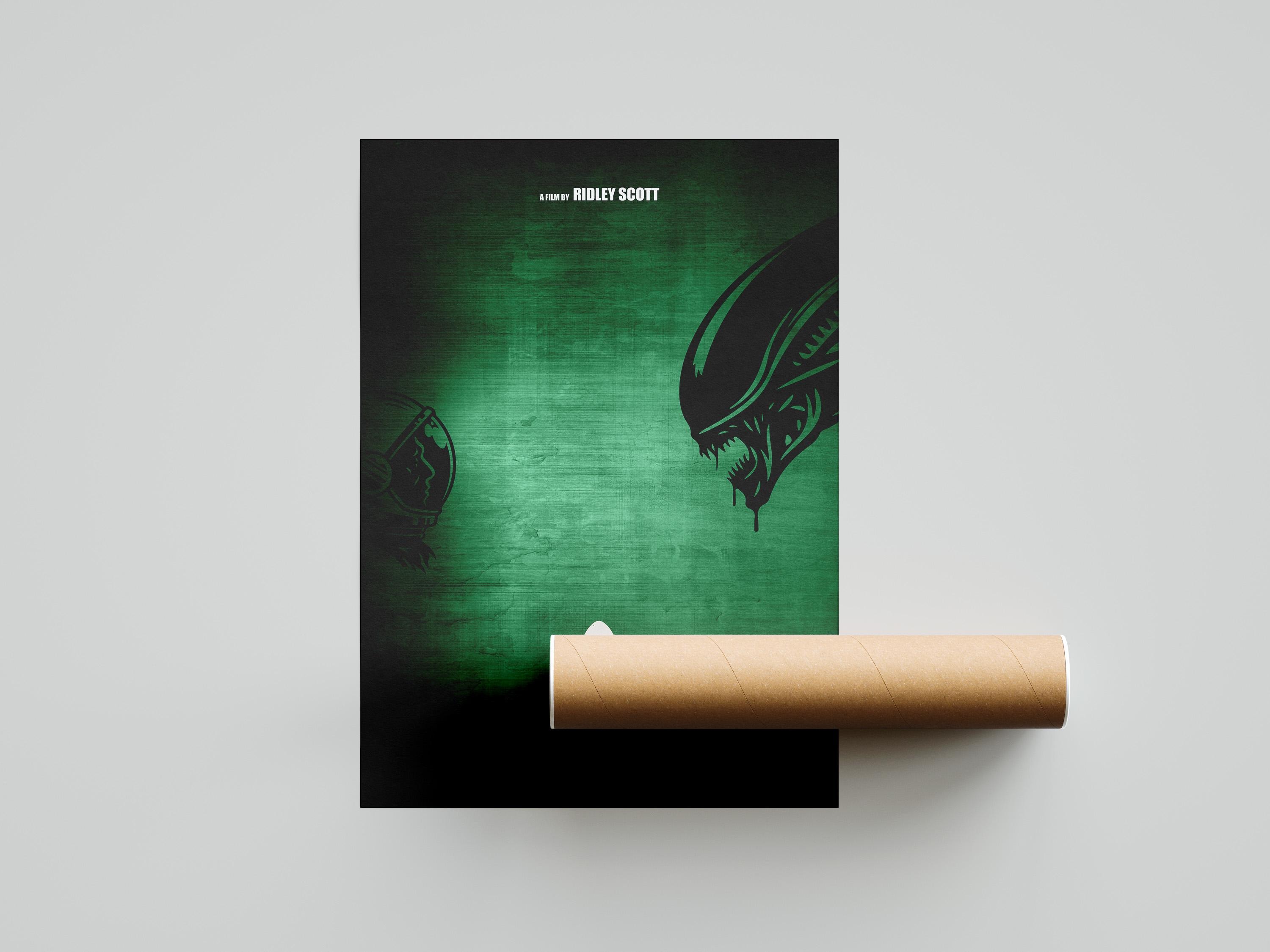 Alien Minimalist Movie Poster Illustration by Artist Cubicprints ...
