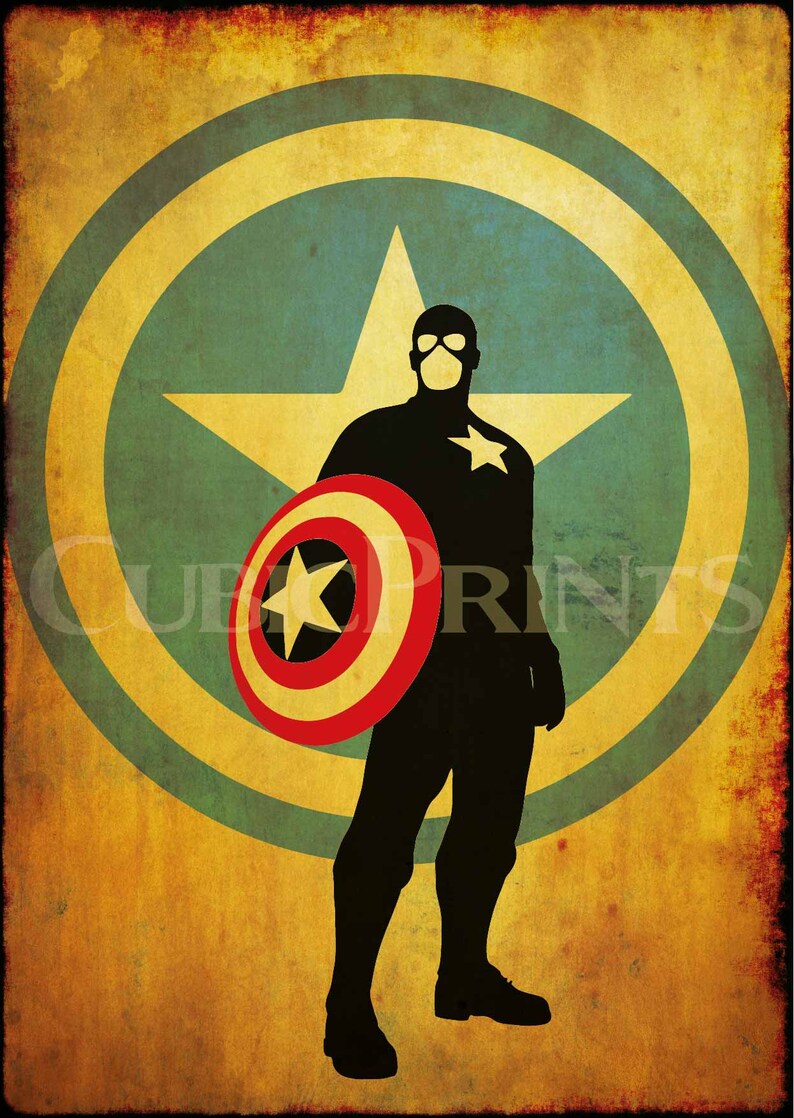 The Avengers Minimalist Poster Set 6 Marvel Super Heroes - Etsy