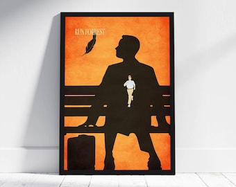 Forrest Gump Minimalistisches Poster Robert Zemeckis Alternativer Film Print Tom Hanks Run Forrest Run Illustration WallArt Kultfilme