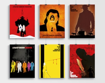 Quentin Tarantino Filme Minimalist 6 Poster Set Hateful Eight Django Unchained Kill Bill Pulp Fiction Inglourious Basterds Vorratsbehälter Hunde