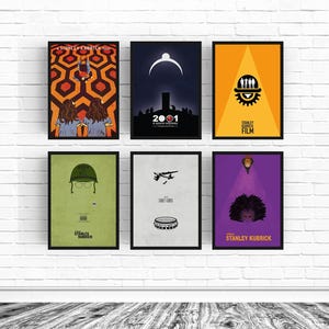 Stanley Kubrick 6 Poster Minimalisti Set Sei Film Cult Alternativo Classico Illustrazione Wallart Decorazione
