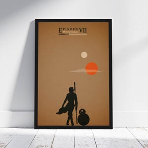 Star Wars Minimalist Poster Episode VII 7 The Force Awakens George Lucas Jedi Skywalker Darth Wader Han solo Kylo Ren Rey Finn Illustration