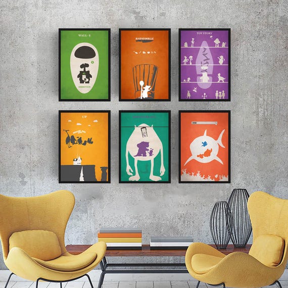 Set of 6 Animations Alternative Minimalist Poster Finding Nemo