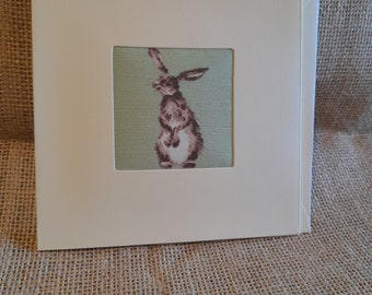 Hare  Padded  Card, Lovely Hare cards, blank   Hare cards