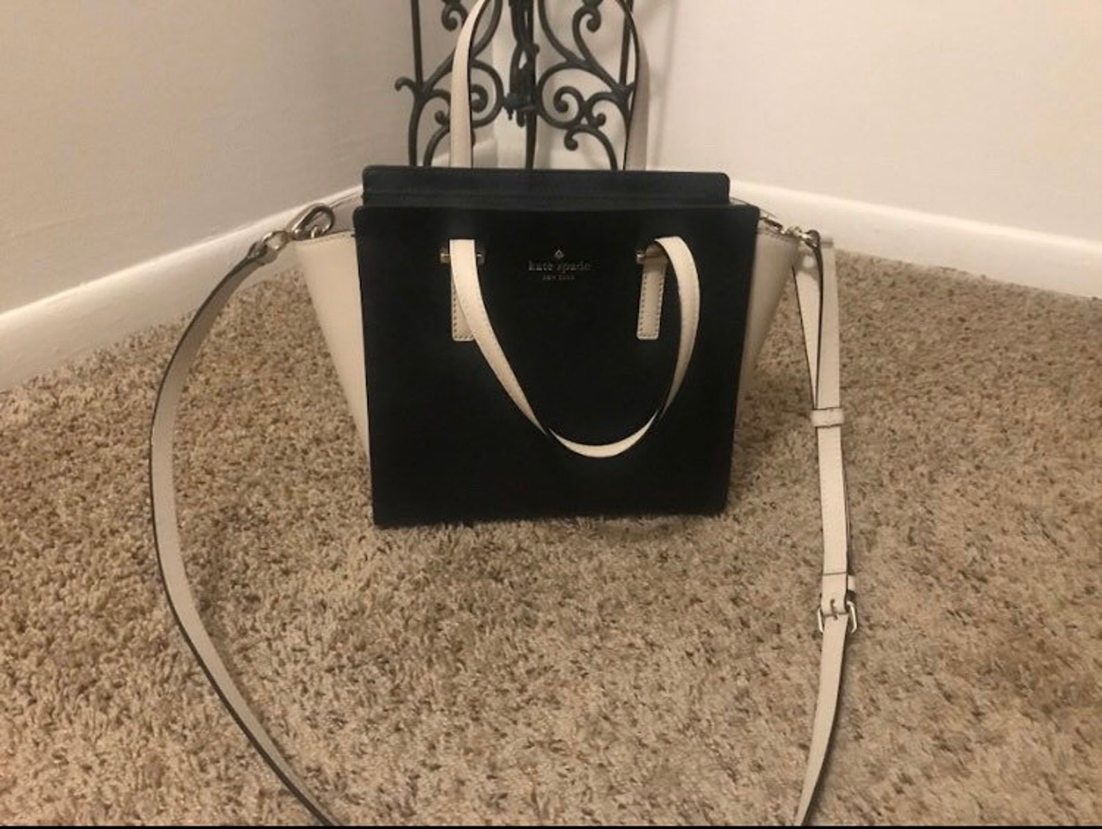 Kate spade black and white purse with removable crossbody | Etsy