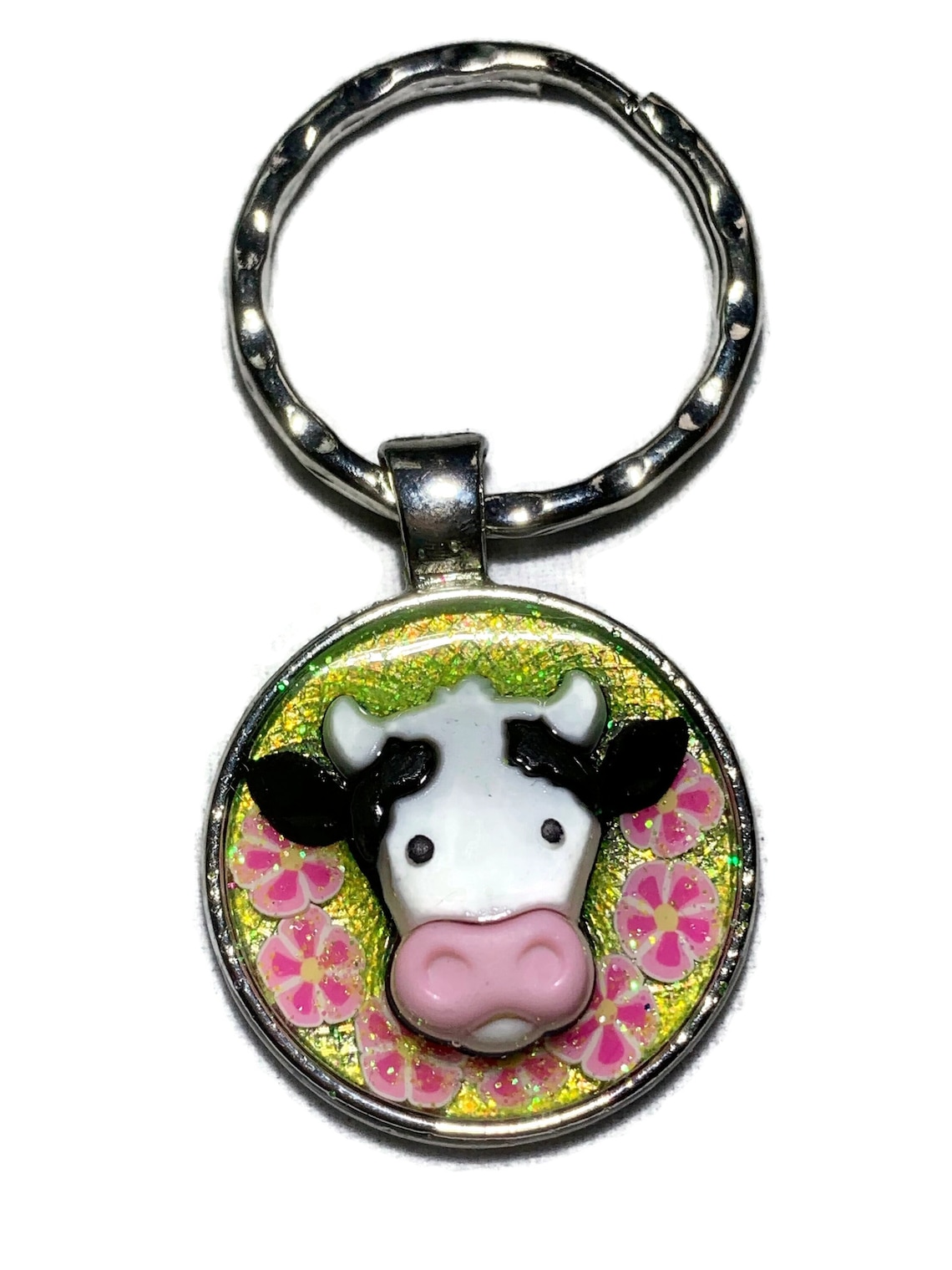 Keychains 3D Keychain Cow Keychain Dairy Cow Keychain Charm Zipper Pull