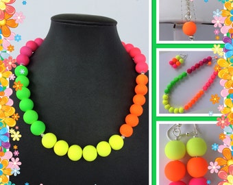Neon Block Pearl Necklace - Summer Time Jewelry - Trendy Jewelry - Neon Jewelry - Neon Multi Color Necklace - Neon Necklace - Block Necklace