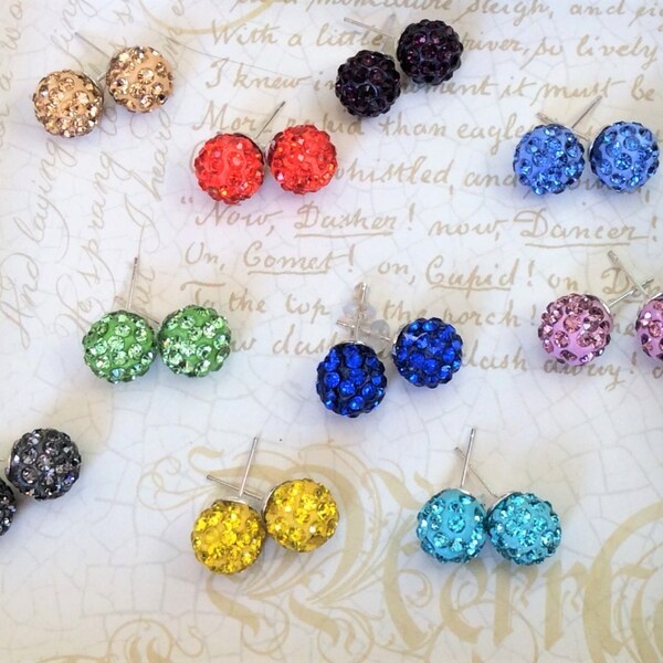 Boucles d’oreilles Pava Crystal Ball Stud - Boucles d’oreilles Crystal Ball - Boucles d’oreilles Stud - Boucles d’oreilles Crystal Ball Stud - Boucles d’oreilles Bling Ball, Shamballa Balls