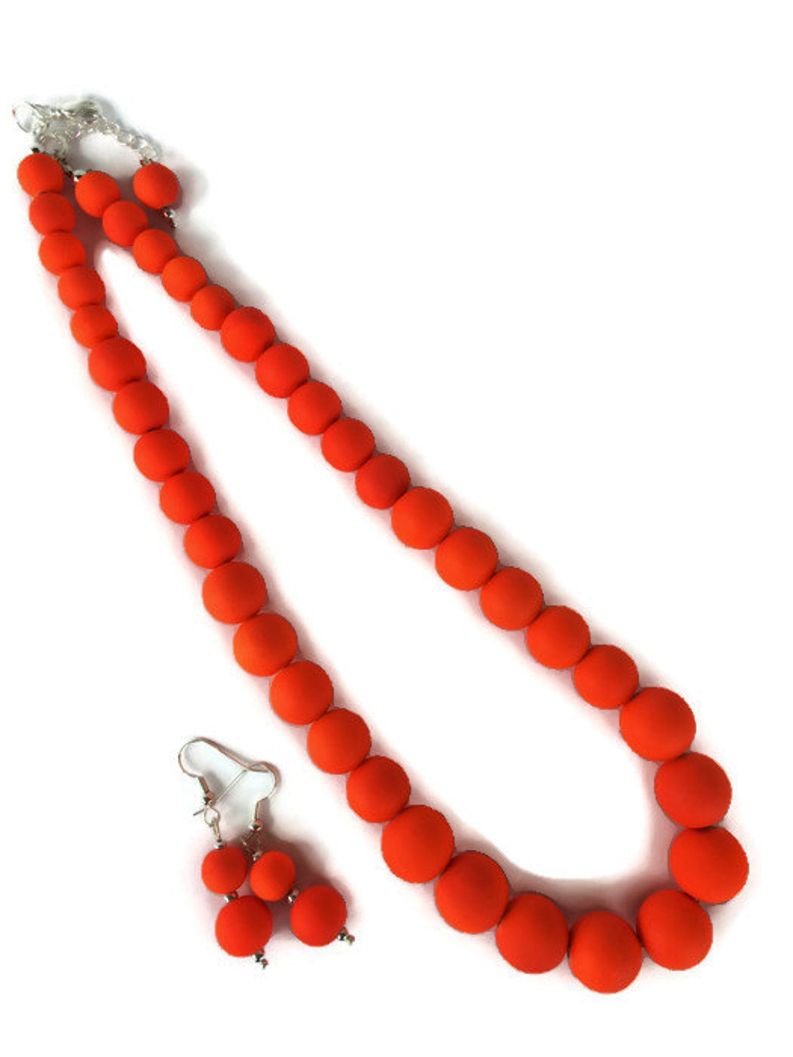 Neon Orange Jewelry Summer Time Necklace Trendy Summer Jewelry Summer