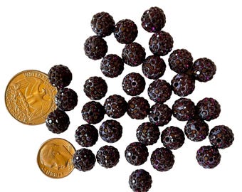 10 mm violett Shambala Pave Strass, Kristall Diamantlera, Pave Pärlor, Bling Pärlor, Strass Pave Pärlor, Shambala Kulor, Lila Pärlor