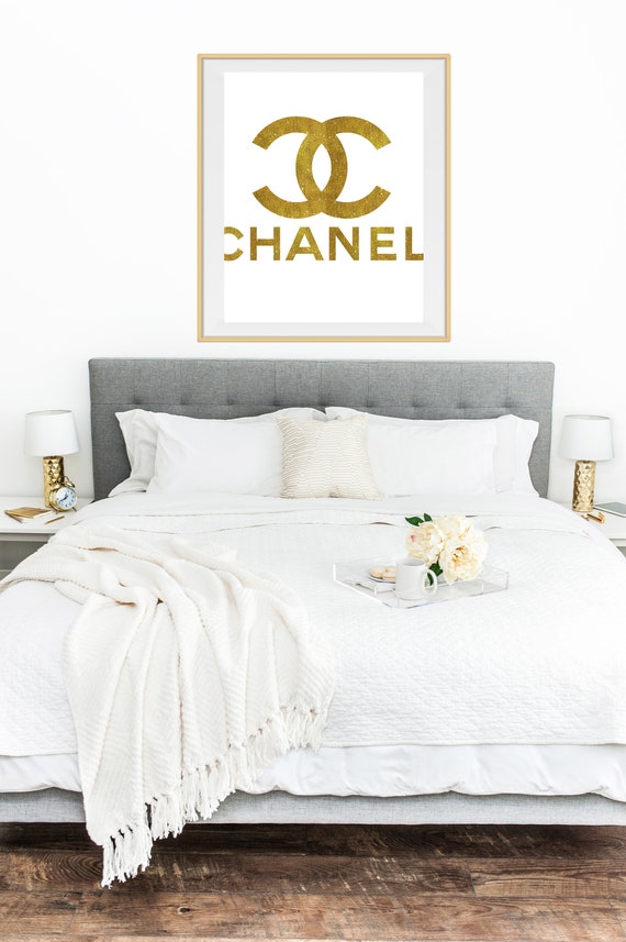 Chanel Inspired Print Gold Chanel Print Minimalist Chanel Print Chanel Gold Print Gold Chanel Sign Chanel Printable Chanel Decor