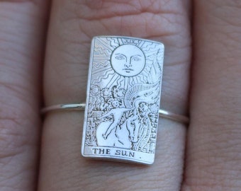 Sterling Silver Tarot Card Ring: Major Arcana, Mystic Jewelry