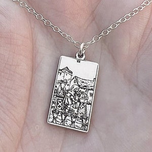 Zes van Kopjes Tarotkaart Ketting | Beste vriend verjaardagscadeau | Tarotkaart Ketting | Celestial Mystic Sieraden | Sierlijke heks ketting