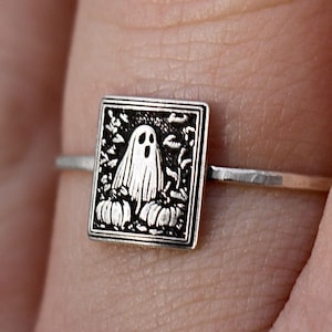 Vintage Halloween Ring | Halloween Jewelry Gift | Cute Ghost Ring | Retro Halloween | Pumpkin Ring | Nostalgic Halloween | Trendy Halloween