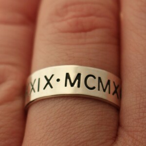 Roman Numeral Ring | Custom Roman Numerals Date Ring | Promise Ring | Date Ring | Personalize Numeral Jewelry | Anniversary Ring |