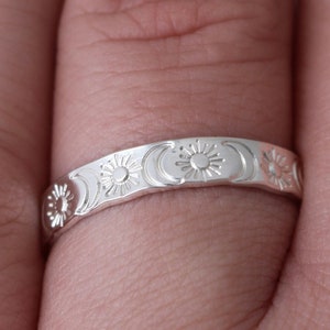 Sun & Moon Stacking Ring | Best Friend Birthday Gift | Rings for Sisters | Zodiac Jewelry | Rings for Best Friends | Celestial Sun Moon