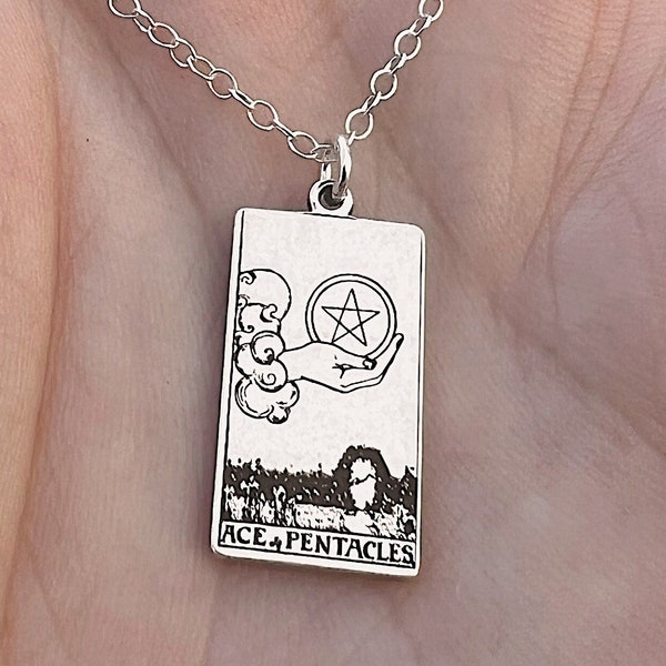 19 CARDS: Minor Arcana Dainty Tarot Card Sterling Silver Charm Necklace | Best Friend Birthday Gift | Tarot Card Necklace | Celestial Mystic