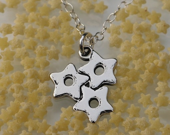Star Pastina Pasta Necklace | Unique Jewelry | Favorite Pasta Necklace | Pasta Lover Best Friend Gift | Italian Stelline Pasta Jewelry