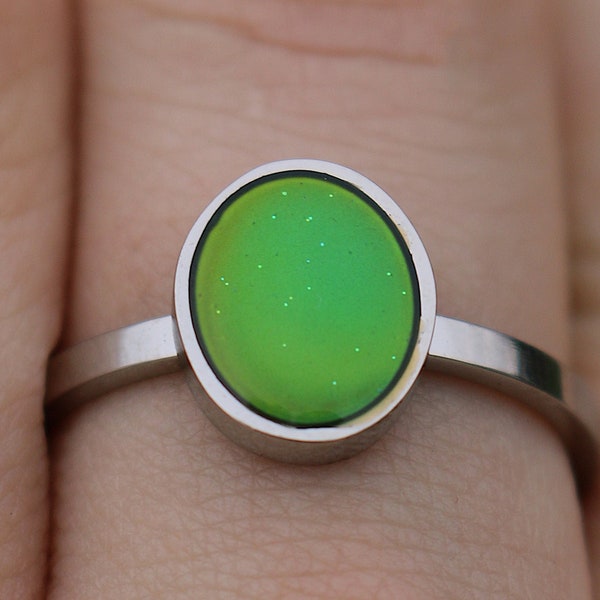 Mood Ring Signet Ring | 90s Style Ring | Y2K Ring | Best Friend Birthday Gift | 12 Color Retro Color Changing Ring | Hippie Boho