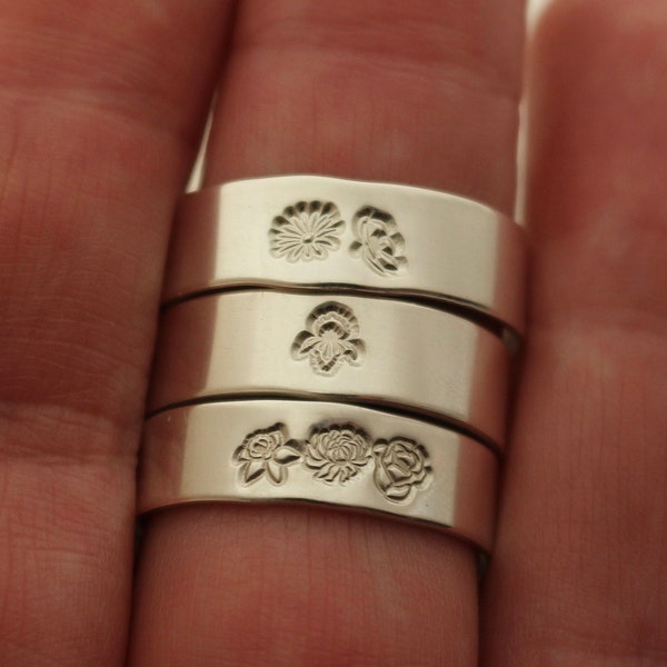 Födelseblomstring | Sterlingsilver, personlig familjebukett