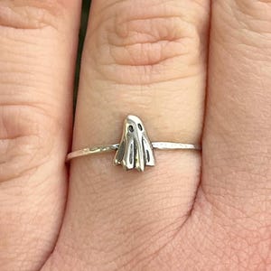 Sterling Silver Tiny Ghost Ring | Spooky Halloween Jewelry