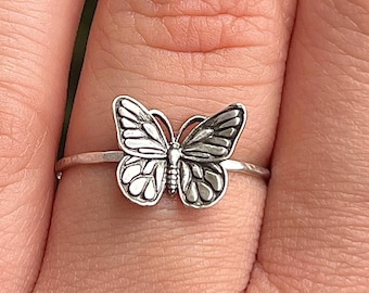 Sterling Silver Butterfly Ring | Dainty Nature Jewelry