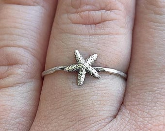 Sterling Silver Starfish Ring | Dainty Beach Jewelry