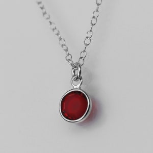 July Birthstone Necklace | July Birthday Gift | Silver Birthstone Necklace for Mom | Best Friend Birthday Gift | Birthstone Jewelry