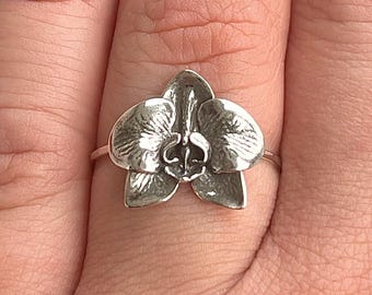 Orchid Statement Ring | Sterling Silver Floral Jewelry