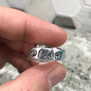 ASL Custom Name Stacking Wrap Ring | American Sign Language Gift | ASL Fingerspelling | Name Sign Jewelry | Finger Alphabet | Interpret
