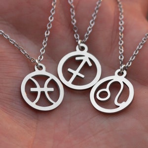 Zodiac Necklace | Silver Horoscope Necklace | Star Sign Necklace | Everyday Necklace, Constellation Necklace | Birthday Astrology Necklace