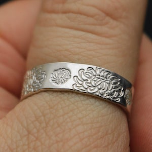 Chrysantheme Ring | November Geburt Blumen Ring | Bester Freund Geschenk | 14k Gold Filled oder Sterling | Blumenschmuck | November Geburt Ring