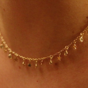 Britney Gold Choker Necklace | Gold Filled Star Choker | Best Friend Birthday Gift | Everyday Gold Necklace | Dainty Choker Necklace
