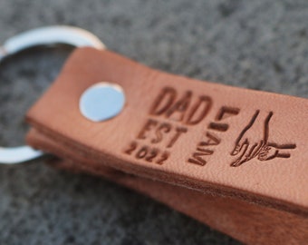Llavero de cuero personalizado para papá / Regalo personalizado para el Día del Padre