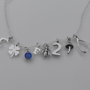 182 OPTIONEN: Machen Sie Ihre eigene Charm-Halskette - Sterling Silber | Beste Freundin Geburtstagsgeschenk | Wähle deine eigene Halskette | Benutzerdefinierte Charm Halskette